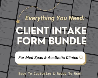 Editable Med Spa Client Intake Form Bundle | HIPAA Compliant (Digital Download)