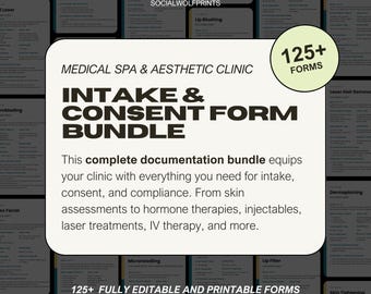 Medical Spa Intake & Consent Form Bundle | 125+ Editable Templates (Digital Download)