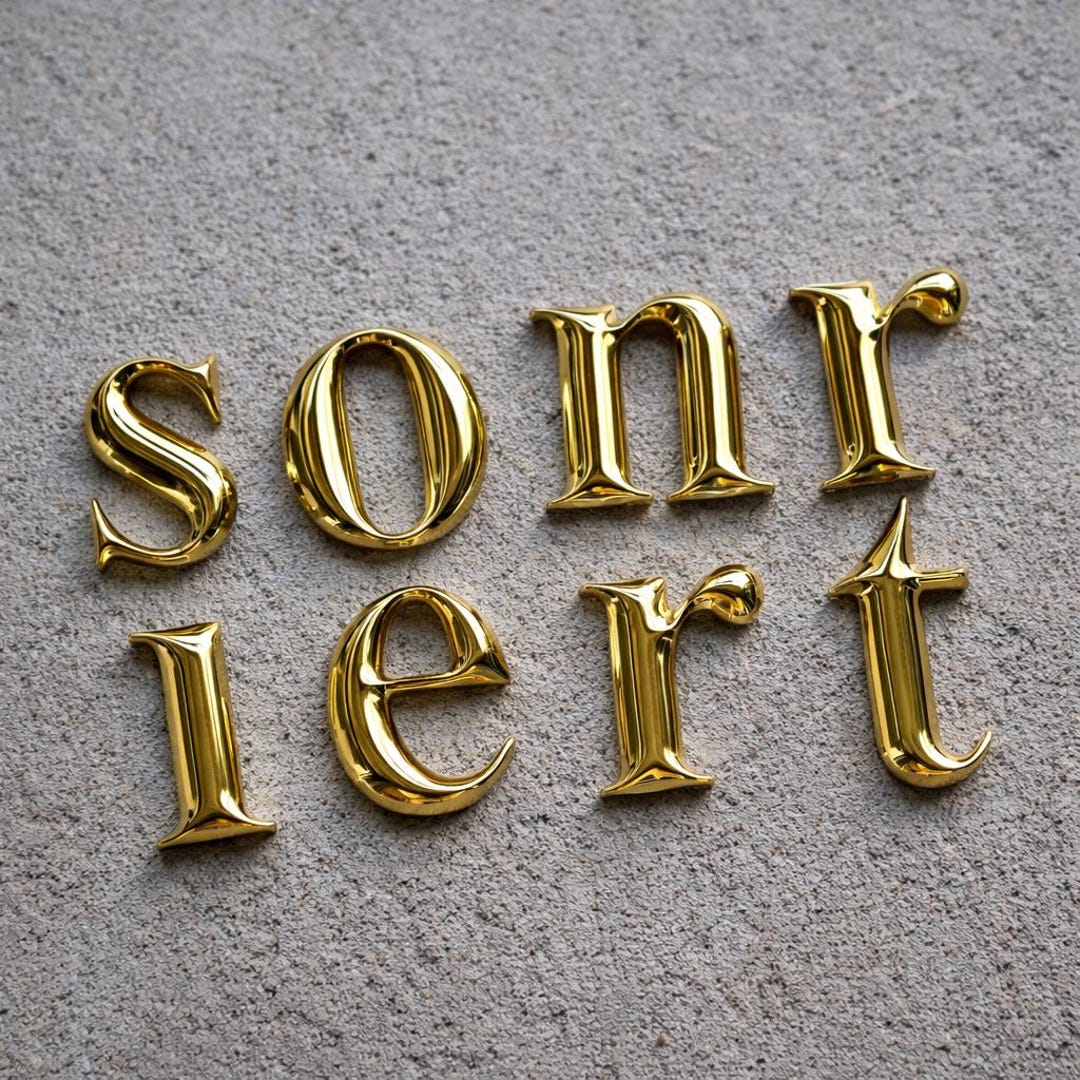 Personalized Mirrored Solid Brass Letters, Custom 3D Brass Letters ...