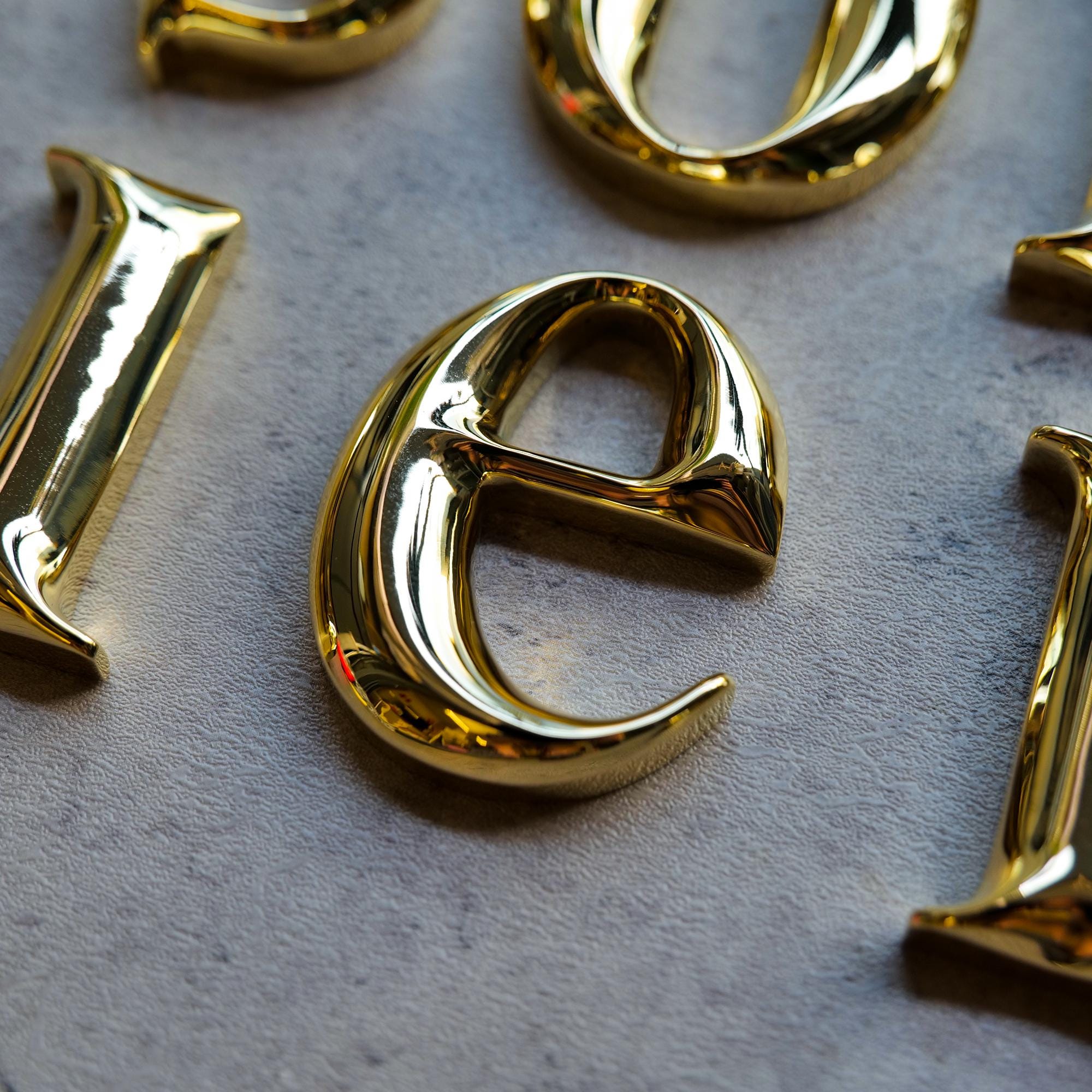 Solid Brass Lettering Personalized Mirrored Solid Brass Letters, Custom 3D Brass Letters ...