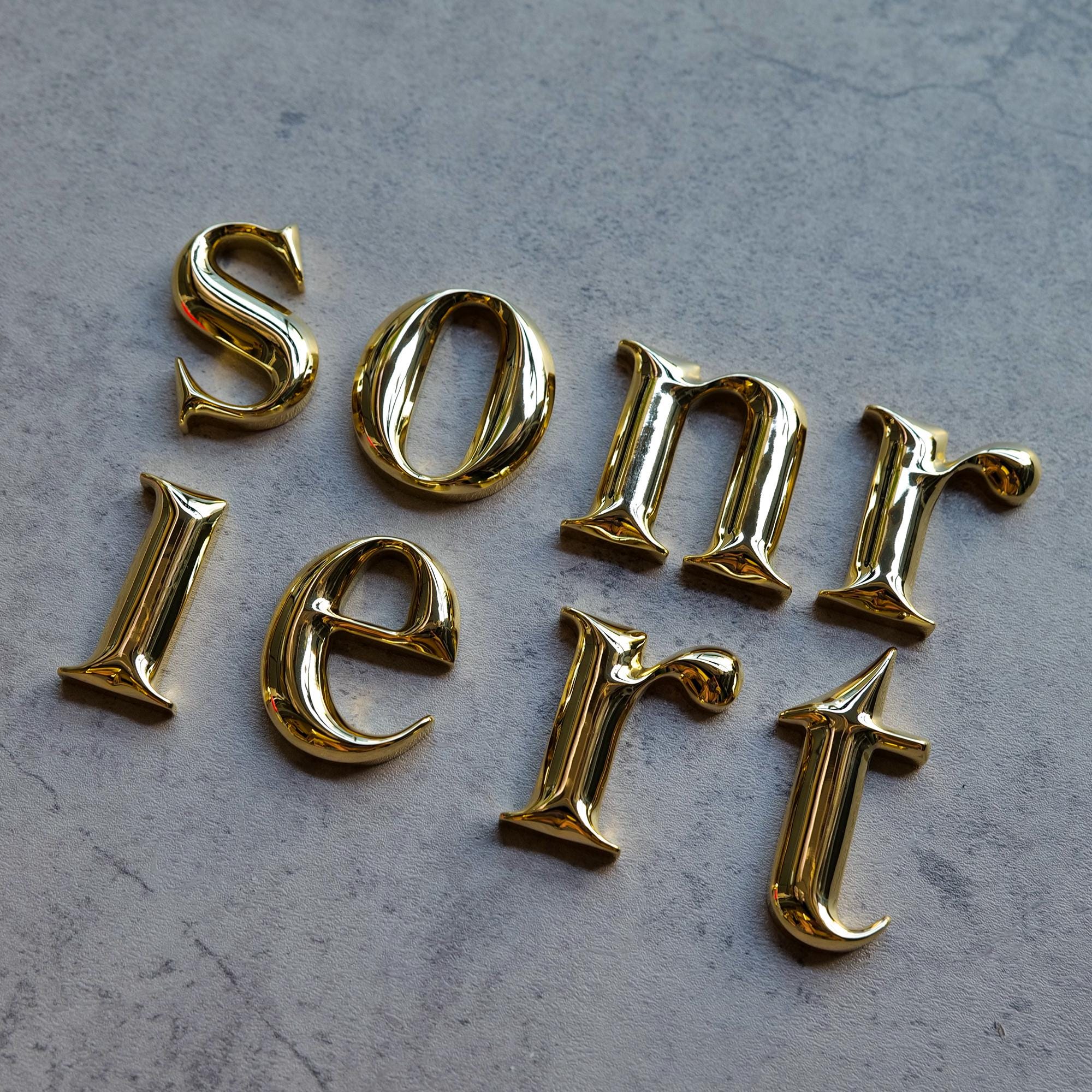 Solid Brass Lettering Personalized Mirrored Solid Brass Letters, Custom 3D Brass Letters ...
