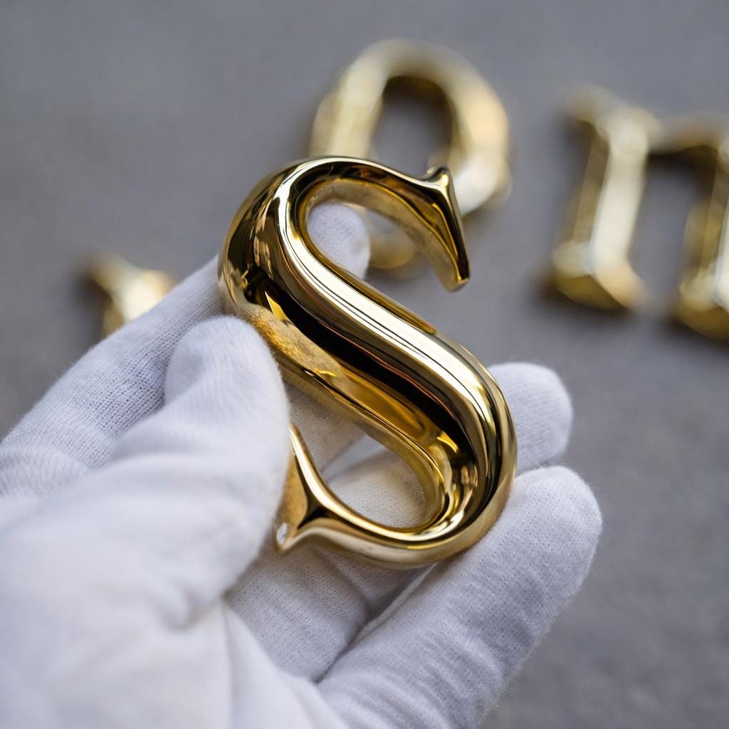Solid Brass Lettering Personalized Mirrored Solid Brass Letters, Custom 3D Brass Letters ...