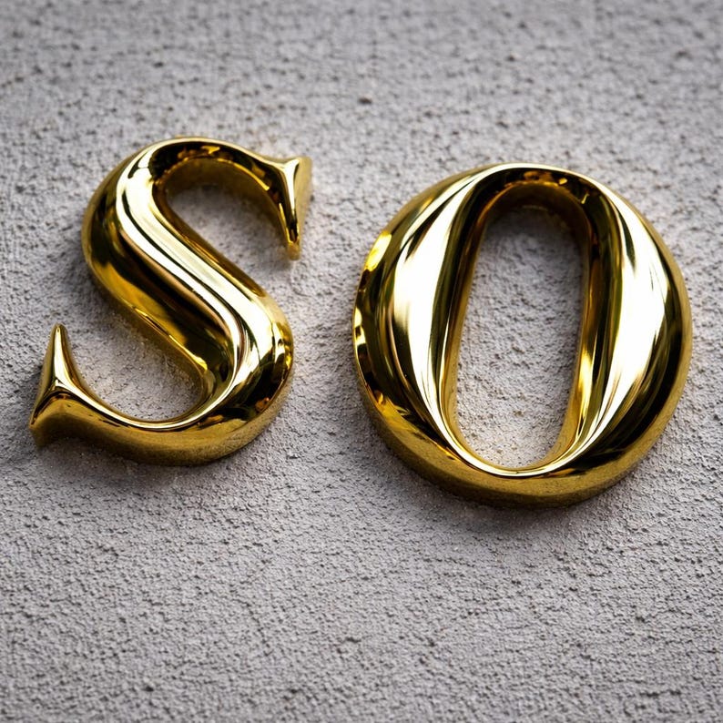 Solid Brass Lettering Personalized Mirrored Solid Brass Letters, Custom 3D Brass Letters ...