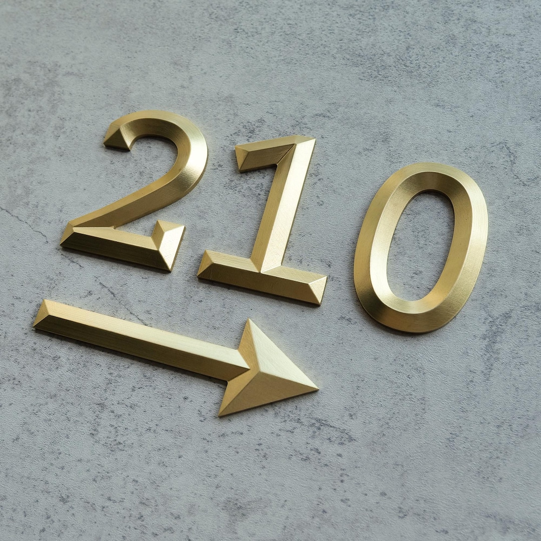 Custom Solid Brass Alphanumeric Sign, 3D Floating Engraved Wall Sign ...