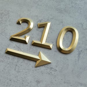 Custom solid brass alphanumeric sign, 3D floating engraved wall sign, suitable for any business and home,house number address,decorative art