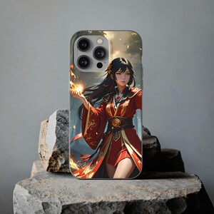iPhone Flexi ケース - 女性ファイア メイジ