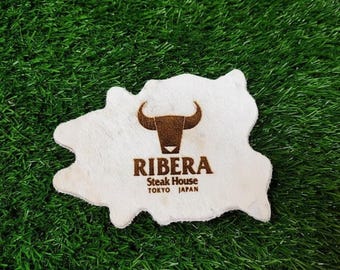 Custom Cowhide Leather Coasters with Logo: Personalied Wedding Favors Coasters