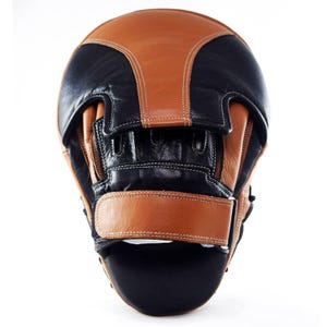 Hand Made Premium Leather Focus Mitts Brown and Black Training Pads for Boxing MMA and Muay Thai Durable and Comfortable Hand