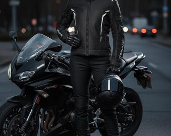 Schwarze Motorradjacke für Herren, atmungsaktive Mesh-Reitjacke, Sommer-Bikerjacke, Motorradschutzkleidung, Streetwear-Moto-Jacke für Herren