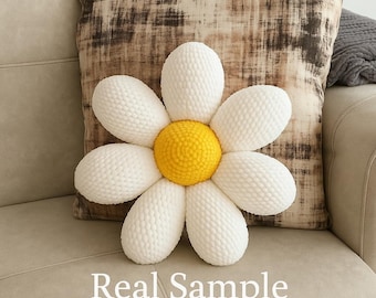 Velvet Flower Pillow Crochet Pattern: DIY Plush Cushion (PDF Pattern)