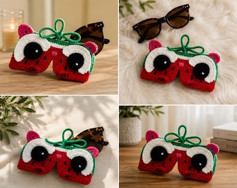 Cat Crochet Glasses Case Pattern, Cute Animal Eyeglass Holder, Sunglasses Pouch Crochet Pattern, Cat Glasses Case PDF, Digital Download