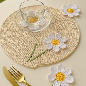 Crochet Flower Placemat Pattern: Bloom Table Mat (Digital Download)