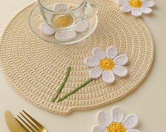 Crochet Flower Placemat Pattern: Bloom Table Mat (Digital Download)
