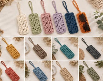Crochet Glasses Case Pattern, Crossed Stitch Sunglasses Pouch, Wristlet Eyeglass Holder Crochet Pattern, Glasses Case PDF