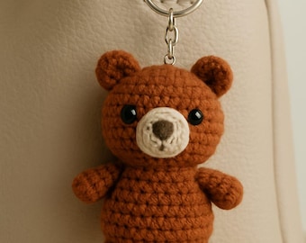 Mini Bear Crochet Keychain Pattern: Beginner Amigurumi (PDF)