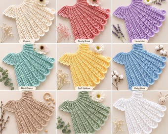 Crochet Baby Dress Pattern, Lace Baby Dress Crochet Pattern, Toddler Girl Dress, Scalloped Crochet Dress, PDF Instant Download