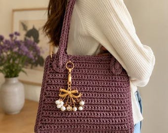 Crochet Luxury Tote Bag Pattern PDF, Structured Handbag Tutorial, Modern Shoulder Bag, DIY Crochet Purse, Instant Download