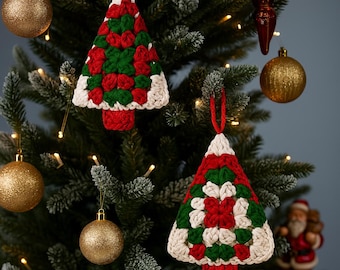 Crochet Granny Tree Ornament Pattern – Christmas Decoration – Handmade Holiday Gift – Easy Crochet Pattern PDF – Beginner Friendly