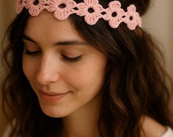 Crochet Flower Headband Pattern – Easy Floral Tie Back (PDF Pattern)