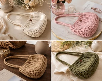 Crochet Crescent Bag Pattern PDF, Moon Shoulder Bag Crochet Pattern, Crescent Purse Tutorial, Boho Handbag Pattern, DIY Crochet Bag, Instant
