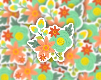 Floral Bouquet #4 Sticker *FREE SHIPPING* for Laptops, Water Bottles, Car, Journal, & More