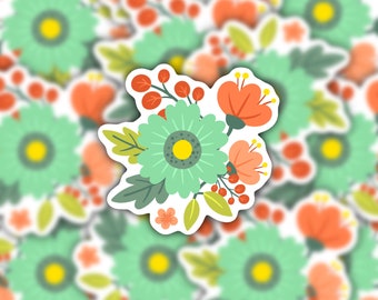 Floral Bouquet #1 Sticker *FREE SHIPPING* for Laptops, Water Bottles, Car, Journal, & More