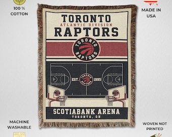 Toronto Raptors Vintage Woven Throw Blanket, Scotiabank Arena Basketball Tapestry, Fan Gift & Home Decor
