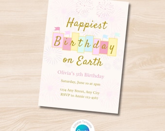 Editable Vintage Disney Inspired Birthday Party Printable Invitation Template