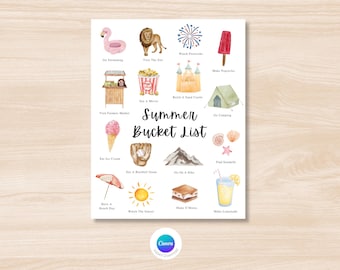 Kids Summer Bucket List: Printable Activities (PDF Download)