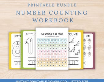Number Tracing Workbook: Preschool & Kindergarten Math Activity (Printable PDF)
