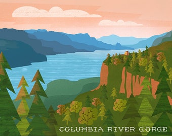 Columbia Gorge 287 Signed Watercolor Print Bonnie White - Etsy