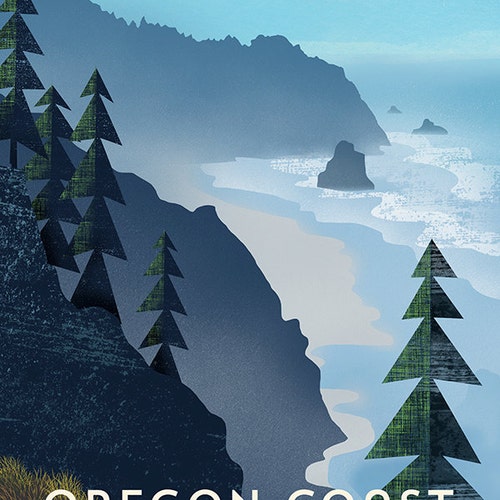 Impression de la côte de l’Oregon