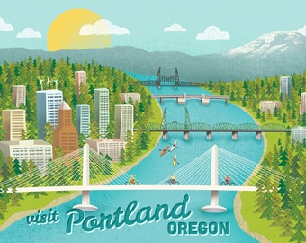 Portland Bridges Print