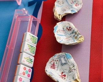 Mix and Match - Mahjong Oyster Shell Dice Dish – Gilded Coastal Decor