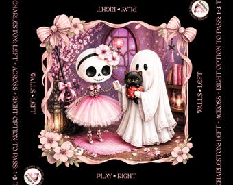 Tapete de mahjong de Halloween con bolsa de transporte negra, Colección Pink Coven, Edición Limitada