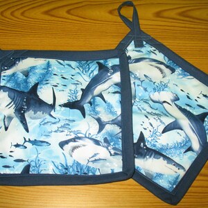 Sharks Set of 2 Potholders