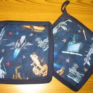 Military Vehicles Set of 2 Potholders