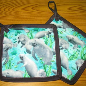 Manatee Set of 2 Potholders