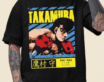 Uniseks vintage boksanime-shirt, retro sportmanga-T-shirt, Otaku-shirt met afbeelding uit de jaren 90