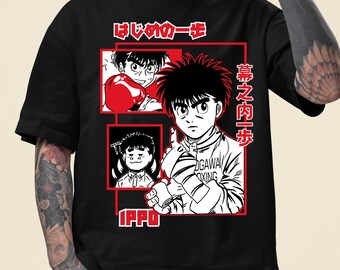 Uniseks vintage boksanime-shirt, retro sportmanga-T-shirt, Otaku-shirt met afbeelding uit de jaren 90