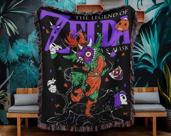 Fantasy Adventure Game Woven Blanket, Hero Journey Throw, Magical Kingdom Cozy Decor