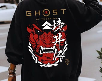 Ghost of Tsushima Sweatshirt, Oni Mask Samurai, Unisex Sweater
