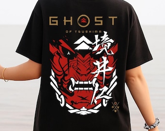 Ghost of Tsushima T-Shirt: Jin Sakai, Oni Mask, Japanese Samurai