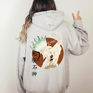 Unisex Stone Anime-tröja, Retro Vintage 90-tals, Japansk Manga-tröja, Grafisk Animetröja, Otaku Manga-tröja