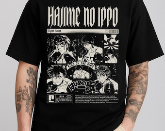 Uniseks vintage boksanime-shirt, retro sportmanga-T-shirt, Otaku-shirt met afbeelding uit de jaren 90