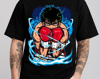 Uniseks vintage boksanime-shirt, retro sportmanga-T-shirt, Otaku-shirt met afbeelding uit de jaren 90