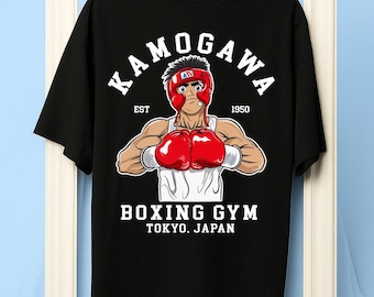 Uniseks vintage boksanime-shirt, retro sportmanga-T-shirt, Otaku-shirt met afbeelding uit de jaren 90