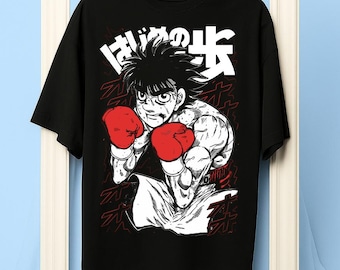 Uniseks vintage boksanime-shirt, retro sportmanga-T-shirt, Otaku-shirt met afbeelding uit de jaren 90