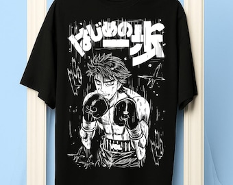 Uniseks vintage boksanime-shirt, retro sportmanga-T-shirt, Otaku-shirt met afbeelding uit de jaren 90