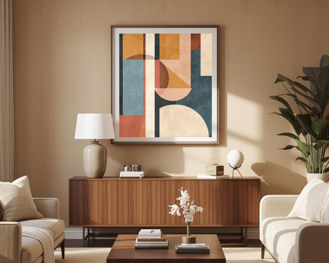 Wall Art Desert Shapes Art Print | Modern Abstract Geometric Decor ...